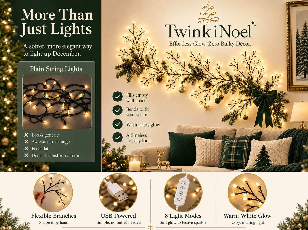 TwinkiNoel Glow Branch™ — Flexible Willow Light Branch